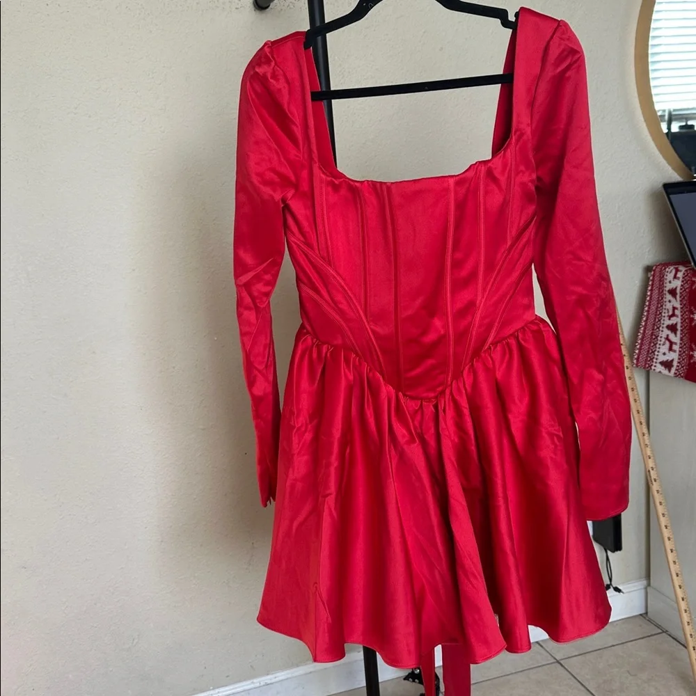 House of CB Red Long Sleeve Dress - Picture 7 of 11